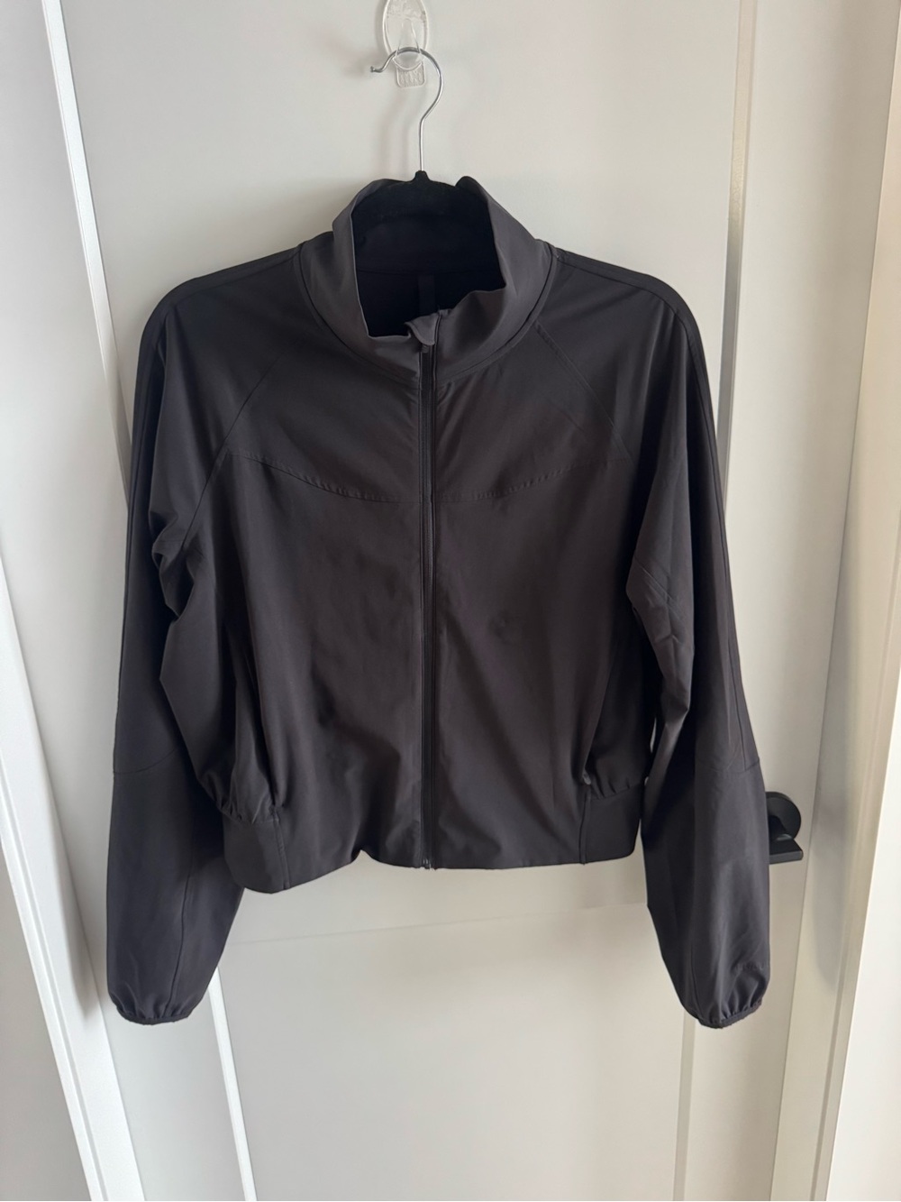 lululemon athletica Black Cropped Zip-Front Bomber Jacket